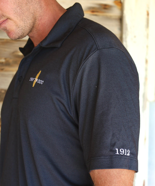 1912 - Classic Embroidered Golf Shirt - Black