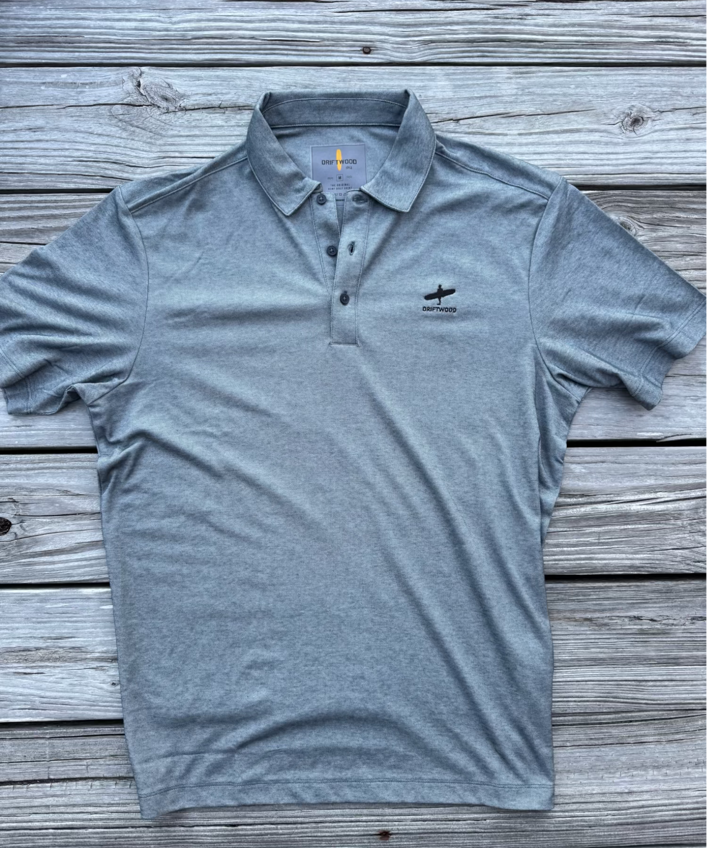 Driftwood Original Embroidered Golf Shirt - Grey