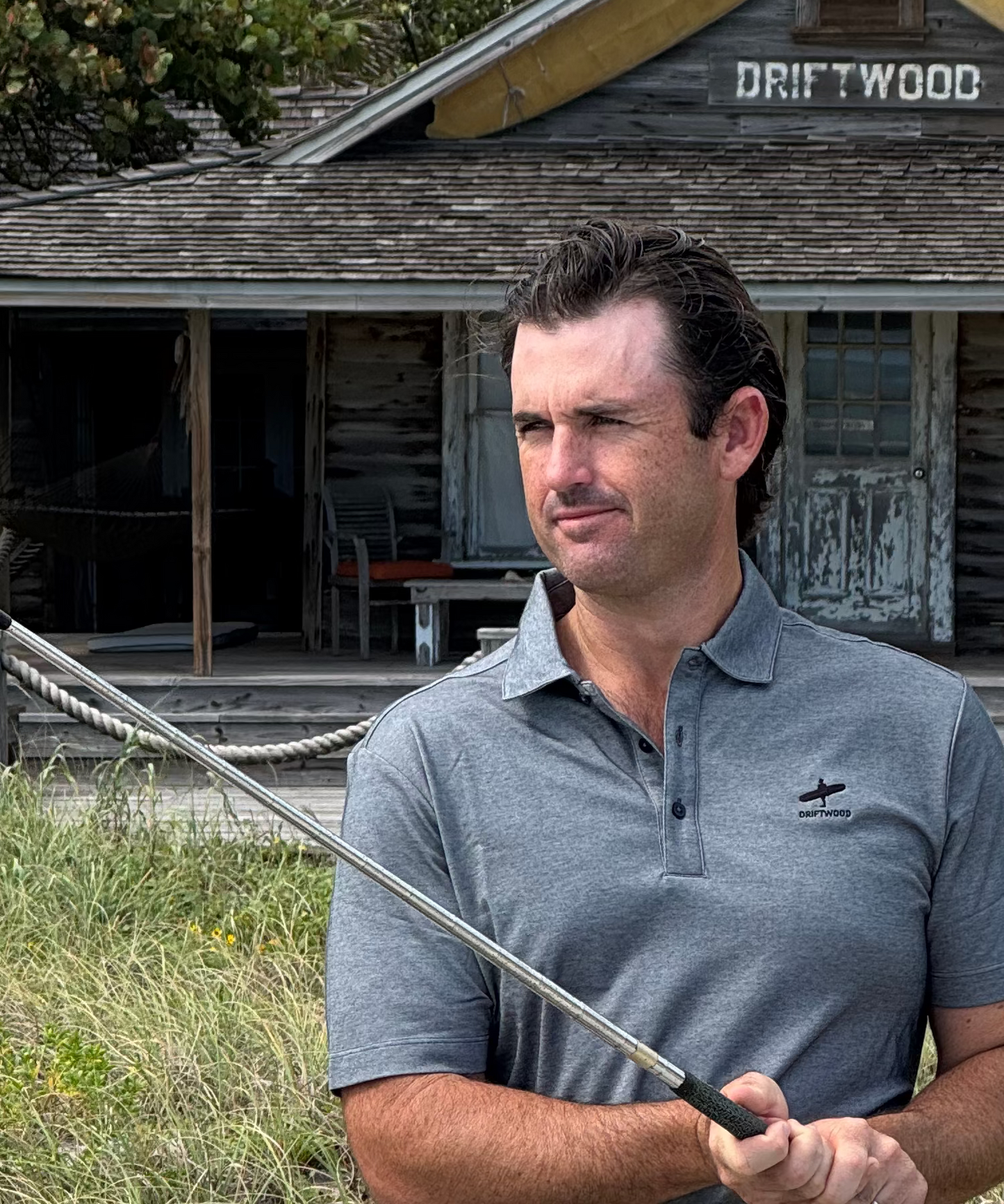 Driftwood Original Embroidered Golf Shirt - Grey